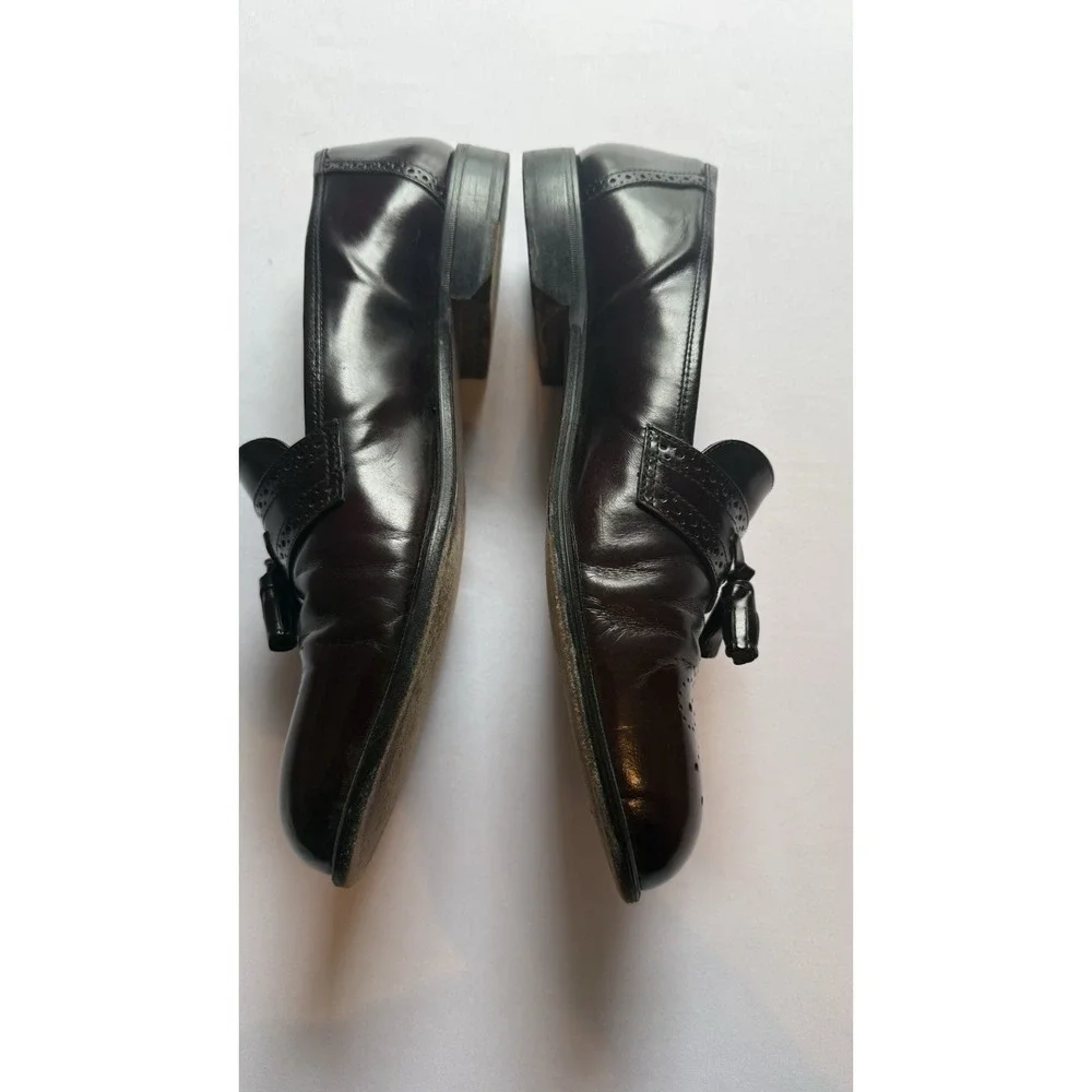 Men's Handmade‎ Burgundy #363 Genuine Leather GUC Sz 10 Slip On Dress Shoe